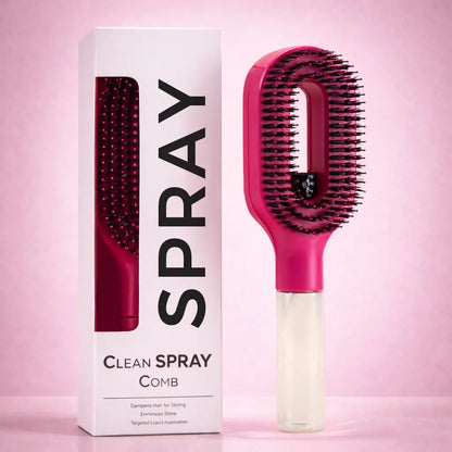 Labhairs 2-In-1 Mist Hair Brush Hot Pink Hydrate Smooth Detangle Control Frizz Non Tangled Bristles Easy to Use Spray Bottle